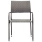 vidaXL Juego de comedor jardín 9 pzas ratán sintético acero gris negro