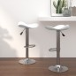 vidaXL Taburete de cocina 2 uds acero cromado cuero artificial blanco vidaXL Taburete de cocina 2 uds acero cromado cuero artificial blanco