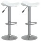 vidaXL Taburete de cocina 2 uds acero cromado cuero artificial blanco vidaXL Taburete de cocina 2 uds acero cromado cuero artificial blanco