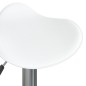 vidaXL Taburete de cocina 2 uds acero cromado cuero artificial blanco vidaXL Taburete de cocina 2 uds acero cromado cuero artificial blanco