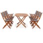 vidaXL Set de comedor de jardín 7 pzas madera eucalipto textilene gris 