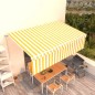 vidaXL Toldo retráctil manual con persiana amarillo y blanco 5x3 m vidaXL Toldo retráctil manual con persiana amarillo y blanco 5x3 m
