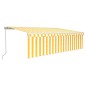 vidaXL Toldo retráctil manual con persiana amarillo y blanco 5x3 m vidaXL Toldo retráctil manual con persiana amarillo y blanco 5x3 m