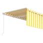 vidaXL Toldo retráctil manual con persiana amarillo y blanco 5x3 m vidaXL Toldo retráctil manual con persiana amarillo y blanco 5x3 m
