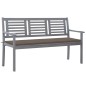 vidaXL Banco de jardín 3 plazas madera eucalipto gris y cojín 150 cm vidaXL Banco de jardín 3 plazas madera eucalipto gris y cojín 150 cm