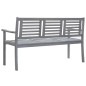 vidaXL Banco de jardín 3 plazas madera eucalipto gris y cojín 150 cm vidaXL Banco de jardín 3 plazas madera eucalipto gris y cojín 150 cm