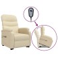 vidaXL Sillón de masaje elevable tela color crema vidaXL Sillón de masaje elevable tela color crema