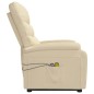 vidaXL Sillón de masaje elevable tela color crema vidaXL Sillón de masaje elevable tela color crema