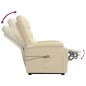 vidaXL Sillón de masaje elevable tela color crema vidaXL Sillón de masaje elevable tela color crema