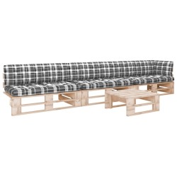 vidaXL Muebles de palets 4 pzas y cojines madera pino impregnada