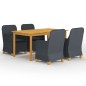 vidaXL Juego de comedor para jardín de 5 piezas gris oscuro vidaXL Juego de comedor para jardín de 5 piezas gris oscuro