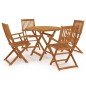 vidaXL Comedor de jardín plegable 5 piezas de madera maciza de acacia