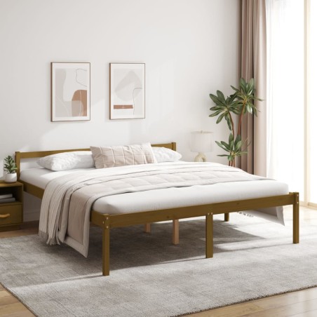 vidaXL Cama personas mayores madera maciza pino marrón miel 180x200 cm