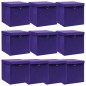 vidaXL Cajas de almacenaje con tapas 10 uds tela morado 32x32x32 cm vidaXL Cajas de almacenaje con tapas 10 uds tela morado 32x32x32 cm