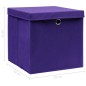 vidaXL Cajas de almacenaje con tapas 10 uds tela morado 32x32x32 cm vidaXL Cajas de almacenaje con tapas 10 uds tela morado 32x32x32 cm