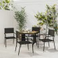 vidaXL Juego de comedor de jardín 5 pzas ratán sintético negro vidaXL Juego de comedor de jardín 5 pzas ratán sintético negro