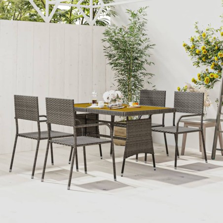 vidaXL Juego de comedor de jardín 5 piezas ratán sintético gris