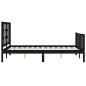 vidaXL Estructura cama de matrimonio con cabecero madera maciza negra vidaXL Estructura cama de matrimonio con cabecero madera maciza negra