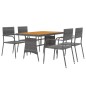 vidaXL Juego de comedor de jardín 5 piezas ratán sintético gris vidaXL Juego de comedor de jardín 5 piezas ratán sintético gris