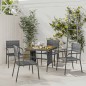 vidaXL Juego de comedor de jardín 5 piezas ratán sintético gris vidaXL Juego de comedor de jardín 5 piezas ratán sintético gris