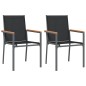 vidaXL Sillas de jardín 2 uds textilene y acero negro 55x61,5x90 cm vidaXL Sillas de jardín 2 uds textilene y acero negro 55x61,5x90 cm