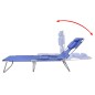 vidaXL Tumbona plegable de acero con cojín de cabeza acero azul vidaXL Tumbona plegable de acero con cojín de cabeza acero azul