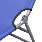 vidaXL Tumbona plegable de acero con cojín de cabeza acero azul vidaXL Tumbona plegable de acero con cojín de cabeza acero azul