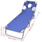 vidaXL Tumbona plegable de acero con cojín de cabeza acero azul vidaXL Tumbona plegable de acero con cojín de cabeza acero azul
