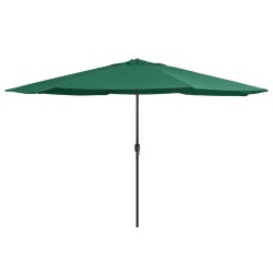 vidaXL Sombrilla de jardín con palo de metal verde 400 cm
