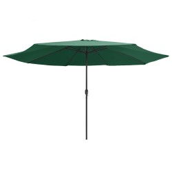 vidaXL Sombrilla de jardín con palo de metal verde 400 cm