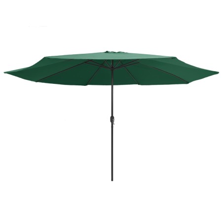 vidaXL Sombrilla de jardín con palo de metal verde 400 cm