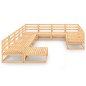 vidaXL Juego de muebles de jardín 11 piezas madera maciza de pino
