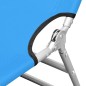 vidaXL Tumbona plegable con cojín para la cabeza acero azul turquesa vidaXL Tumbona plegable con cojín para la cabeza acero azul turquesa