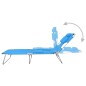 vidaXL Tumbona plegable con cojín para la cabeza acero azul turquesa vidaXL Tumbona plegable con cojín para la cabeza acero azul turquesa