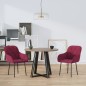 vidaXL Sillas de comedor 2 unidades terciopelo rojo tinto vidaXL Sillas de comedor 2 unidades terciopelo rojo tinto