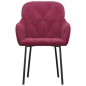 vidaXL Sillas de comedor 2 unidades terciopelo rojo tinto vidaXL Sillas de comedor 2 unidades terciopelo rojo tinto