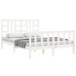 vidaXL Estructura de cama con cabecero madera maciza blanco 140x200 cm vidaXL Estructura de cama con cabecero madera maciza blanco 140x200 cm