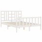 vidaXL Estructura de cama con cabecero madera maciza blanco 140x200 cm vidaXL Estructura de cama con cabecero madera maciza blanco 140x200 cm