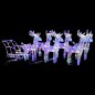 vidaXL Decoración navideña de renos y trineo acrílico 320 LED vidaXL Decoración navideña de renos y trineo acrílico 320 LED