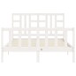 vidaXL Estructura de cama con cabecero madera maciza blanco 140x200 cm vidaXL Estructura de cama con cabecero madera maciza blanco 140x200 cm