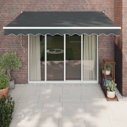vidaXL Toldo retráctil aluminio y tela gris antracita 3,5x2,5 m