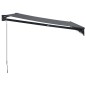 vidaXL Toldo retráctil aluminio y tela gris antracita 3x2,5 m