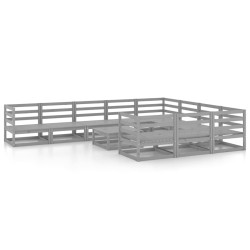 vidaXL Juego de muebles de jardín 11 piezas madera maciza de pino
