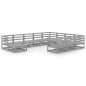 vidaXL Juego de muebles de jardín 11 piezas madera maciza de pino vidaXL Juego de muebles de jardín 11 piezas madera maciza de pino