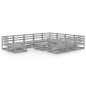 vidaXL Juego de muebles de jardín 12 piezas madera maciza de pino vidaXL Juego de muebles de jardín 12 piezas madera maciza de pino