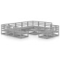 vidaXL Juego de muebles de jardín 12 piezas madera maciza de pino vidaXL Juego de muebles de jardín 12 piezas madera maciza de pino