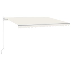 vidaXL Toldo retráctil manual crema 450x300 cm
