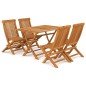 vidaXL Conjunto de comedor de jardín 5 piezas madera maciza de teca vidaXL Conjunto de comedor de jardín 5 piezas madera maciza de teca