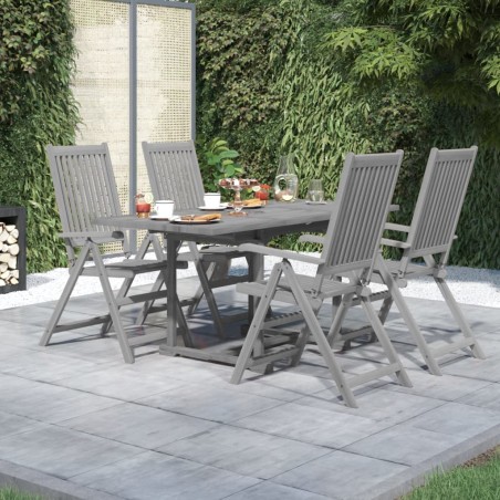 vidaXL Juego de comedor de jardín 5 piezas madera maciza de acacia