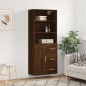 vidaXL Aparador alto madera contrachapada marrón roble 69,5x34x180 cm vidaXL Aparador alto madera contrachapada marrón roble 69,5x34x180 cm